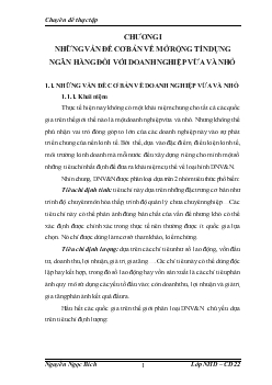 Mở rộng tín dụng ngân hàng đối với Doanh nghiệp vừa và nhỏ Ngân hàng đầu tư và phát triển (BIDV) Việt Nam - Chi nhánh Hà Thành