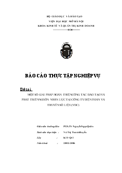 Một số biện pháp để nâng cao hiệu quả của công tác đào tạo và phát triển nguồn nhân lực ở Công ty Điện toán và truyền số liệu (VDC)