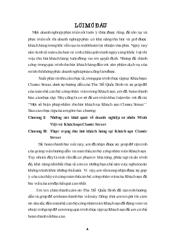 Một số biện pháp nhằm thu hút khách tại Khách sạn Classic Street