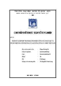 Một số giải pháp nhằm hoàn thiện công tác đào tạo và phát triển nguồn nhân lực tại tổng Công ty thép Việt Nam
