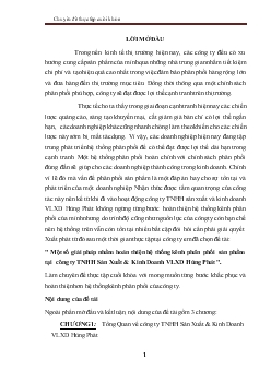Một số giải pháp nhằm hoàn thiện hệ thống kênh phân phối sản phẩm tại Công ty TNHH Sản Xuất và Kinh Doanh vật liệu xây dựng Hùng Phát