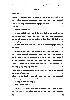 Một số giải pháp nhằm hoàn thiên hoạt động nhập khẩu vật tư thiết bị ngành nước của Công ty xây dựng cấp thoát nước - WASEENCO