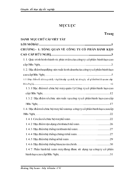 Một số vấn đề hoàn thiện công tác kế toán nguyên vật liệu tại Công ty cổ phần bánh kẹo cao cấp Hữu Nghị (nhật ký chứng từ - Ko lý luận - máy)