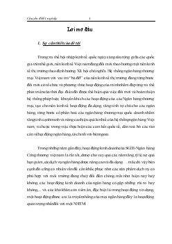 Nâng cao chất lượng tín dụng tại Sở Giao dịch 1- Ngân hàng thương mại cổ phần Công Thương (VietinBank) Việt Nam