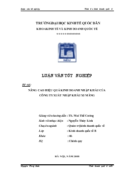 Nâng cao hiệu quả kinh doanh nhập khẩu của Công ty XNK xi măng
