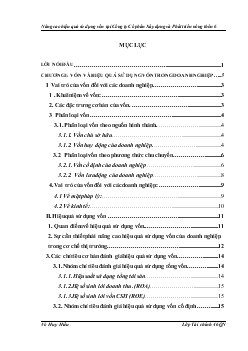 Nâng cao hiệu quả sử dụng vốn tại Công ty cổ phần Xây dựng và Phát triển nông thôn 6