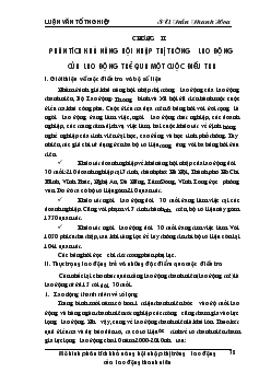 Phân tích khả năng hội nhập thị trường lao động của lao động trẻ qua một cuộc điều tra (chương 2, 3)