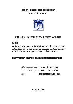 Pháp luật về hợp đồng và thực tiễn thực hiện hợp đồng tại Công ty cổ phần xây dựng thuỷ lợi Hải Phòng