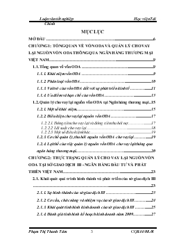 Quản lý nguồn vốn ODA cho vay lại tại Sở Giao dịch 3 - Ngân hàng đầu tư và phát triển (BIDV) Việt Nam. Thực trạng và giải pháp
