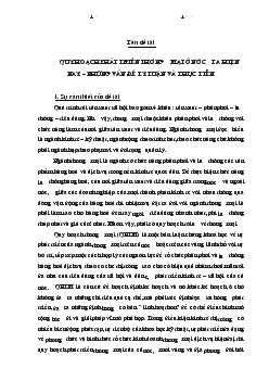 Quy hoạch phát triển thương mại ở nước ta hiện nay - Những vấn đề lý luận và thực tiễn