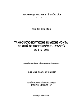 Tăng cường hoạt động huy động vốn tại Ngân hàng thương mại cổ phần Sài Gòn thương tín Sacombank
