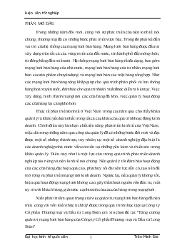 Tăng cường quản trị mạng lưới bán hàng của Công ty cổ phần Thương mại và Đầu tư Long Biên