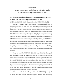 Thực trạng hiệu quả sử dụng vốn của Ngân hàng thương mại cổ phần Quân đội (MB) (chương 2, chương 3)