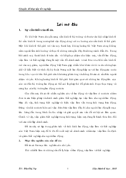 Thực trạng lao động và vấn đề tạo việc làm cho người lao động