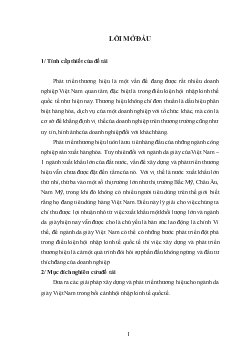 Thực trạng xây dựng và phát triển thương hiệu hàng da giày của Việt Nam trong điều kiện hội nhập kinh tế quốc tế