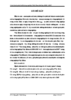 Vận dụng phương pháp dãy số thời gian phân tích tình hình phát triển công nghiệp Việt Nam từ 2000-2005 và dư đoán ngắn hạn đến 2007