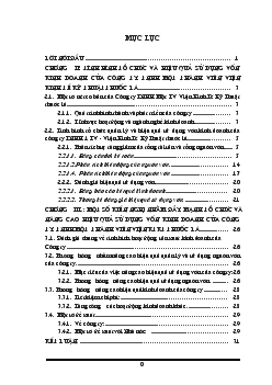 Vốn kinh doanh và hiệu quả sử dụng vốn trong Doanh nghiệp tại Công ty TNHH 1 thành viên - Viện kinh tế kỹ thuật Thuốc Lá