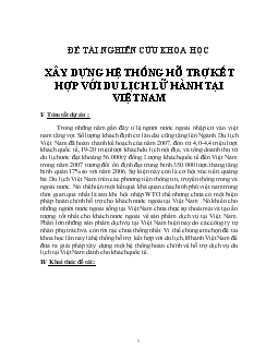 Xây dựng hệ thống hỗ trợ kết hợp với du lịch lữ hành tại Việt Nam