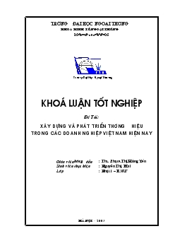 Xây dựng và phát triển thương hiệu trong các Doanh nghiệp Việt Nam hiện nay