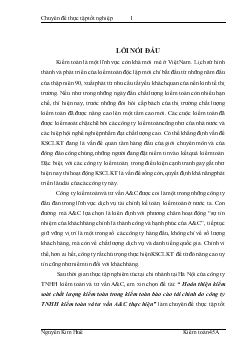 Báo cáo Hoàn thiện kiểm soát chất lượng kiểm toán trong kiểm toán tài chính do Công ty TNHH kiểm toán và tư vấn A&C thực hiện