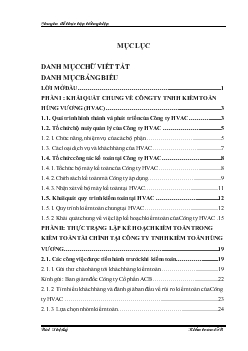 Báo cáo Hoàn thiện quá trình lập kế hoạch kiểm toán tài chính do Công ty TNHH Kiểm toán Hùng Vương thực hiện