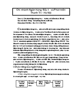 Báo cáo Thực tập tại Chi nhánh Ngân hàng đầu tư và phát triển Thanh Trì - Hà Nội