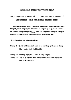Báo cáo Thực tập tại Công ty Cổ phần thương mại - Xuất nhập khẩu hồng hà