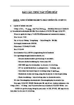 Báo cáo Thực tập tại Công ty Đầu tư & thương mại Vạn Xuân