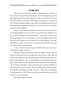 Báo cáo Thực tập tại Công ty TNHH Đông Ba