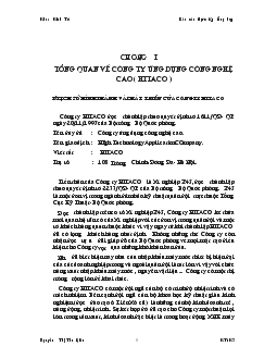 Báo cáo Thực tập tại Công ty ứng dụng công nghệ cao (HITACO)