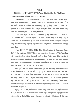 Báo cáo Thực tập tại Ngân hàng nông nghiệp và phát triển nông thôn Việt Nam, chi nhánh huyện Văn Giang