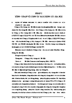 Báo cáo Tổng hợp về thực trạng công tác tổ chức hạch toán tại Công ty xây dựng số 1 hà nội 13 của Công ty xây dựng số 1 hà nội 1