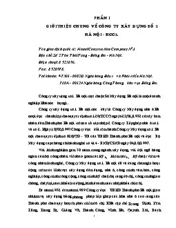 Báo cáo Tổng hợp về thực trạng sản xuất của Công ty xây dựng số 1-Hcc1