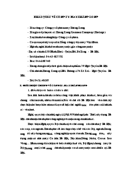 Báo cáo Tổng hợp về tổ chức quản lý kinh doanh về Công ty cổ phần may thăng long