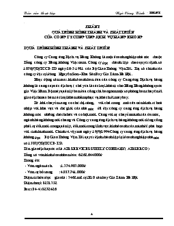 Báo cáo Tổng hợp về xuất khẩu ở Công ty cung ứng dịch vụ hàng không: thực trạng và giải pháp