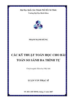 Các kỹ thuật toán học cho bài toán so sánh đa trình tự