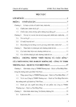 Đánh giá và hoàn thiện chương trình tài trợ Thời trang và cuộc sống của nhãn hàng trà Barley không độ-Cty TNHH TM DV Tân Hiệp Phát