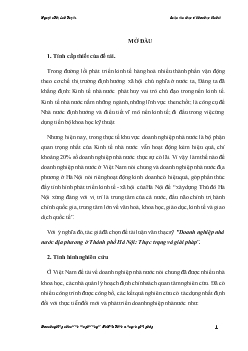 Doanh nghiệp nhà nước địa phương ở thành phố Hà Nội - Thực trạng và giải pháp