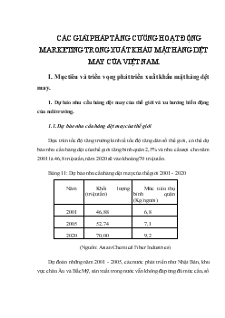 Giải pháp tăng cường hoạt động Marketing trong Xuất khẩu mặt hàng dệt may của Việt Nam (chương 3)