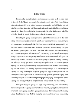 Hoàn thiện công nghệ xây dựng & truyền tải phim quảng cáo ở Công ty dịch vụ truyền thanh - Truyền hình Hà Nội ( BTS )