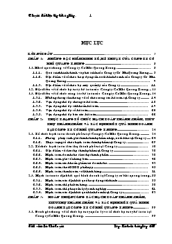 Hoàn thiện hạch toán thành phẩm, tiêu thụ thành phẩm và xác định kết quả kinh doanh tại Công ty cơ khí Quang Trung