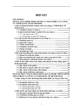 Hoàn thiện hoạt động quản trị hệ thống kênh phân phối tại Công ty TNHH Quốc Tế Khánh Sinh