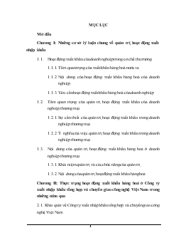 Hoàn thiện quản trị hoạt động Xuất khẩu hàng hoá ở Công ty XNK tổng hợp & chuyển giao công nghệ Việt Nam