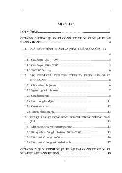 Hoàn thiện quy trình Nhập khẩu tại Công ty Cổ phần Xuất nhập khẩu Hàng không
