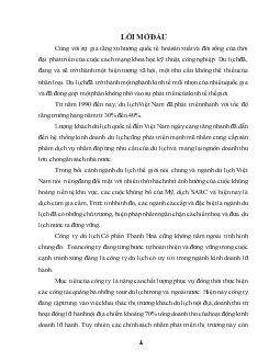Khai thác thị trường khách du lịch nội địa của Chi nhánh Công ty Du lịch cổ phần Thanh Hoá tại Hà Nội