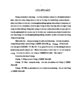 Một số biện pháp cơ bản duy trì & mở rộng thị trường Tiêu thụ sản phẩm của Công ty TNHH Thiên Hà - Nam Định