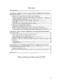 Nâng cao hiệu quả sử dụng nguồn vốn ODA