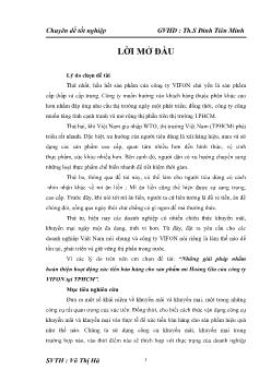 Những giải pháp nhằm hoàn thiện hoạt động xúc tiến bán hàng cho sản phẩm mì Hoàng Gia của công ty VIFON tại TPHCM