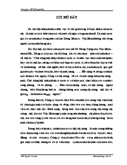 Phận tích cơ hội thị trường vận chuyển hàng khô, hàng BH đa năng bằng đường thuỷ nội địa của Công ty Vận tải thuỷ Bắc NOSCO