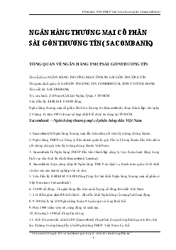 Phân tích Ngân hàng thương mại cổ phần Sài Gòn Thương Tín (SacomBank) <tài chính>